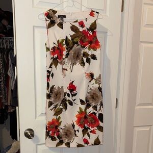 Alyx Floral Print Midi Dress - Red, Green, Brown